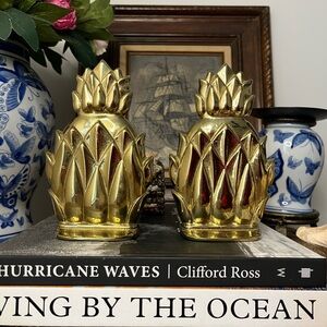 🍍 Vintage Brass Pineapple Bookends 🍍